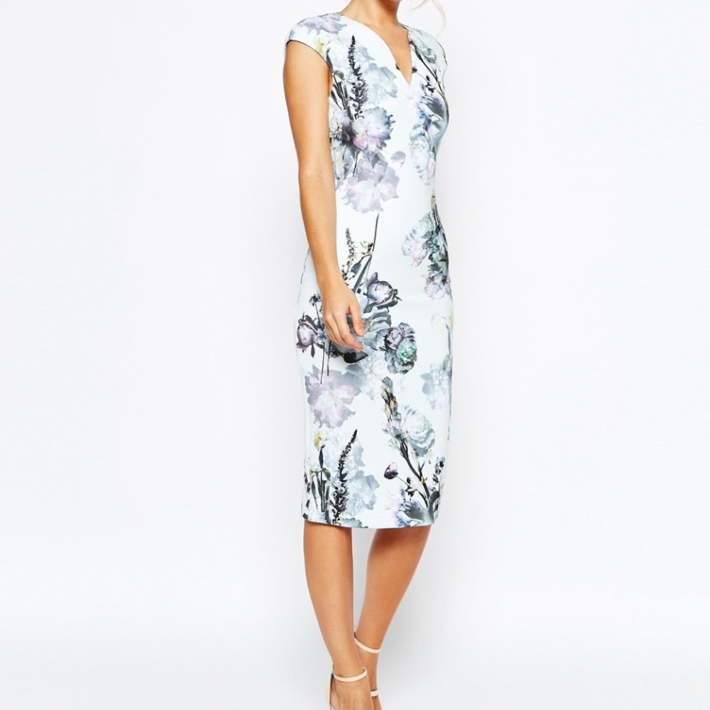 TED BAKER Torchlit Floral Midi Dress